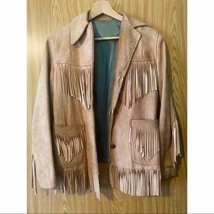 Vintage suede fringe jacket